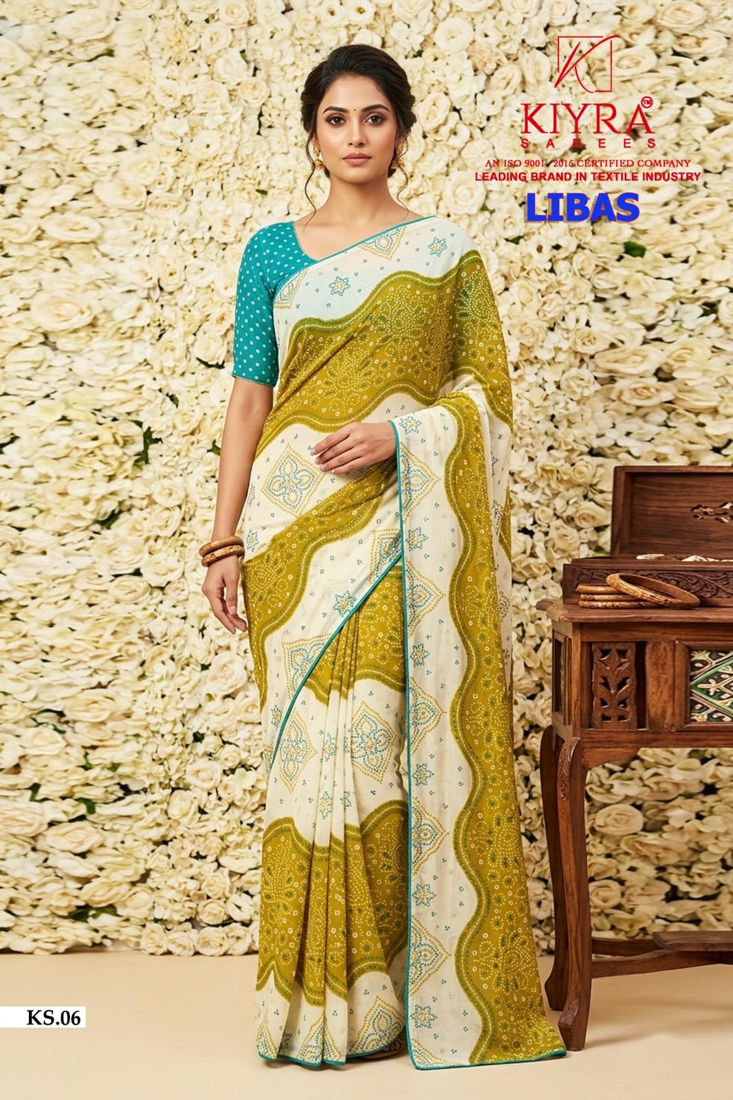 Libas Kiyra Dull Moss Sarees Wholesaler Gujarat