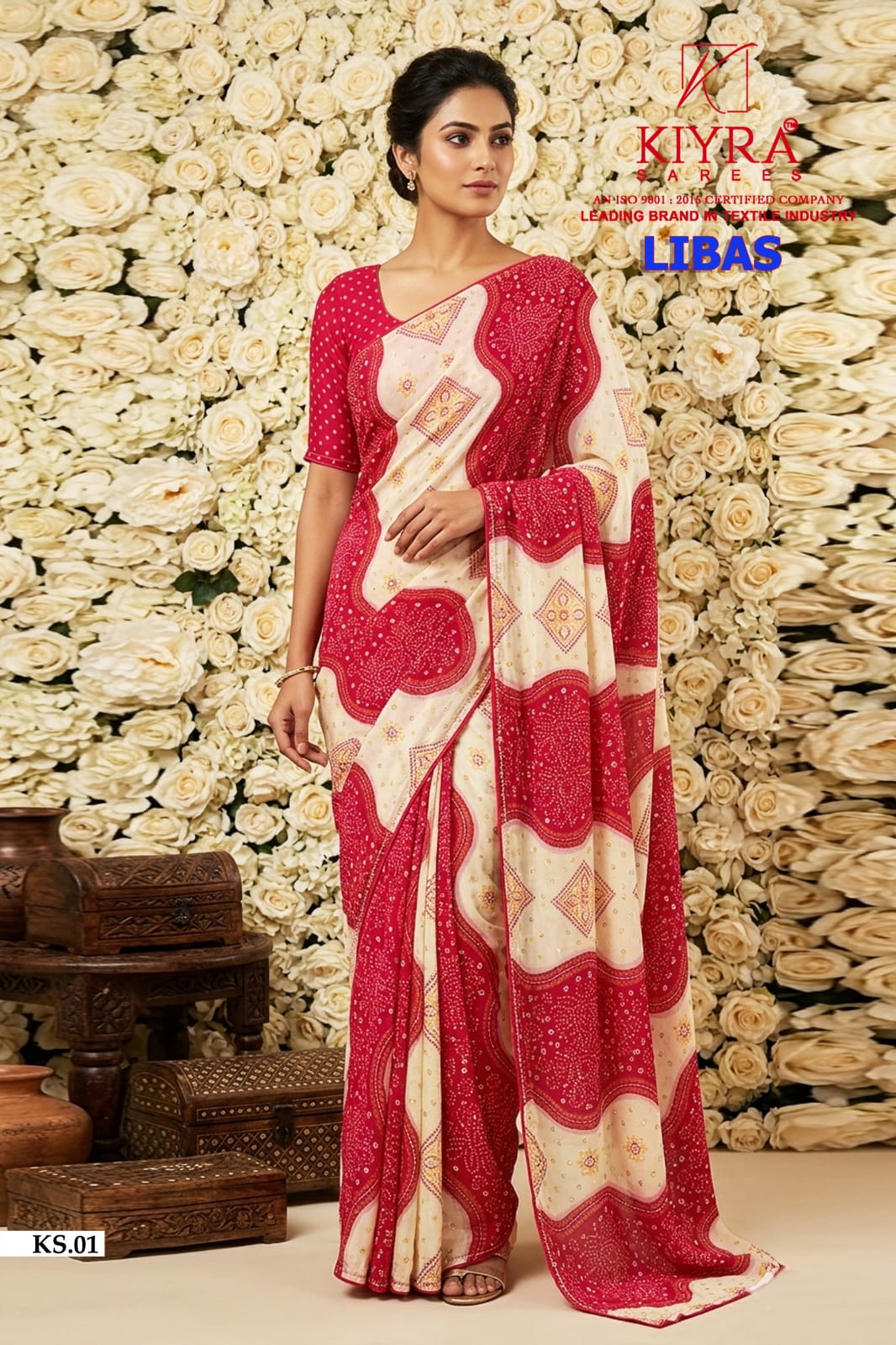 Libas Kiyra Dull Moss Sarees Wholesaler Gujarat