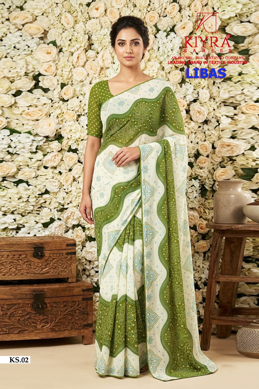 Libas Kiyra Dull Moss Sarees Wholesaler Gujarat