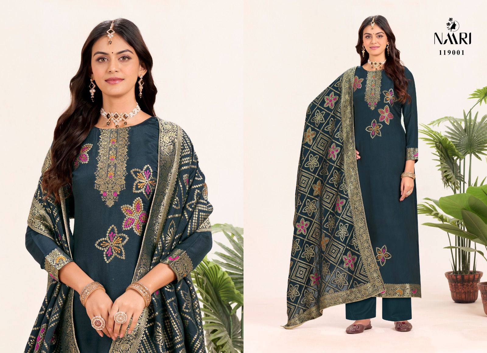 Libas Naari Muslin Jacquard Pant Style Suits Manufacturer