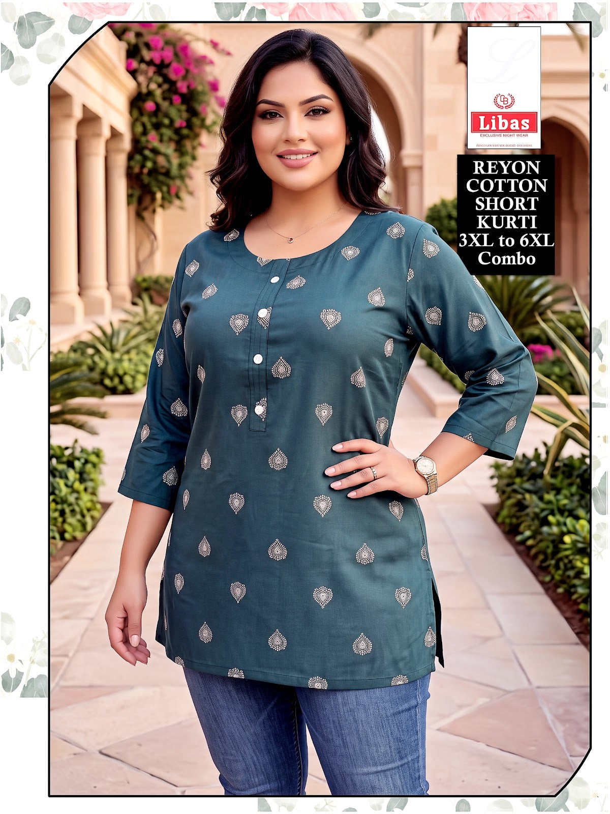Libas Plus Size 2107 Amiti Reyon Short Kurtis Supplier Ahmedabad