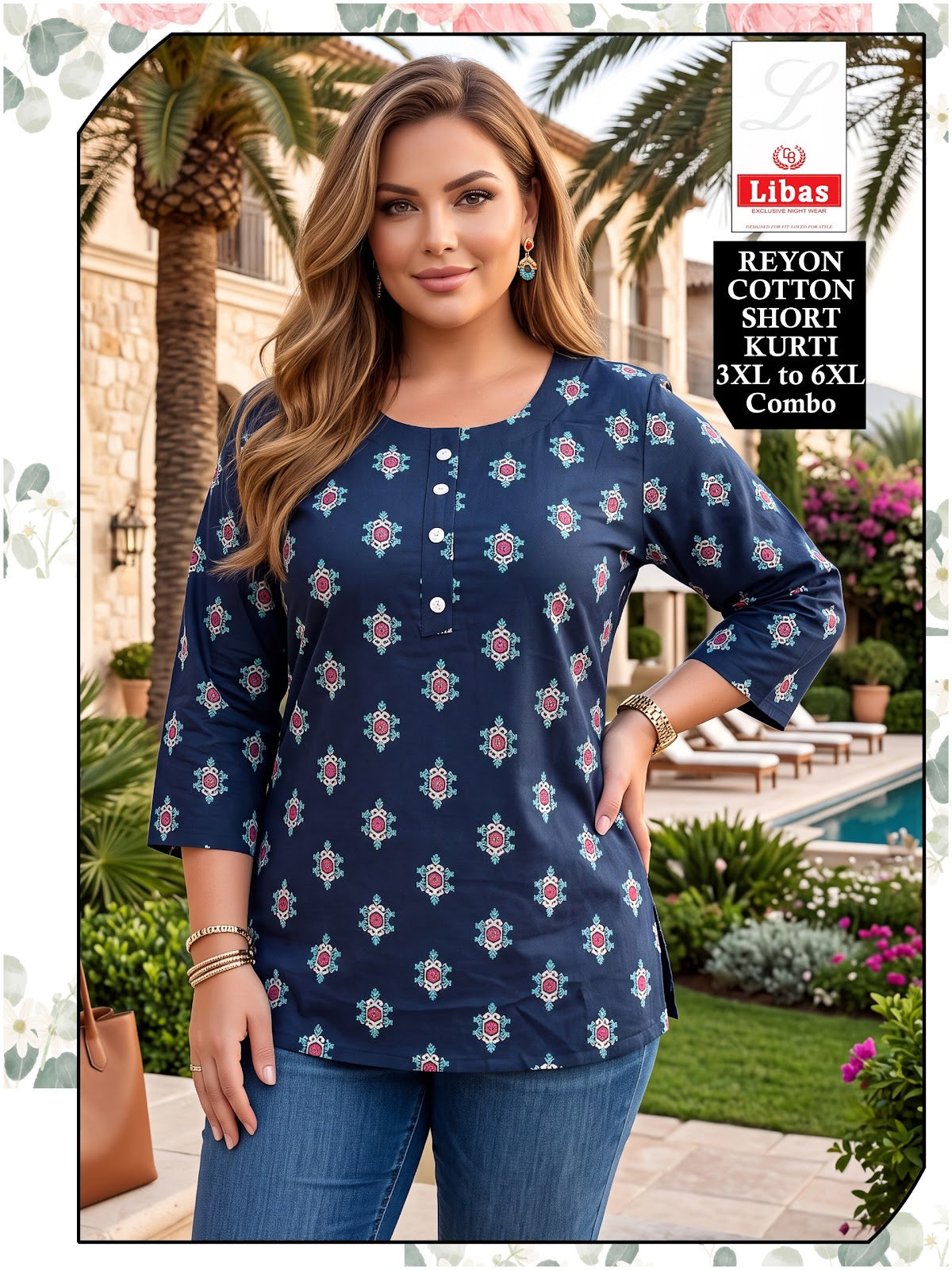 Libas Plus Size 2107 Amiti Reyon Short Kurtis Supplier Ahmedabad