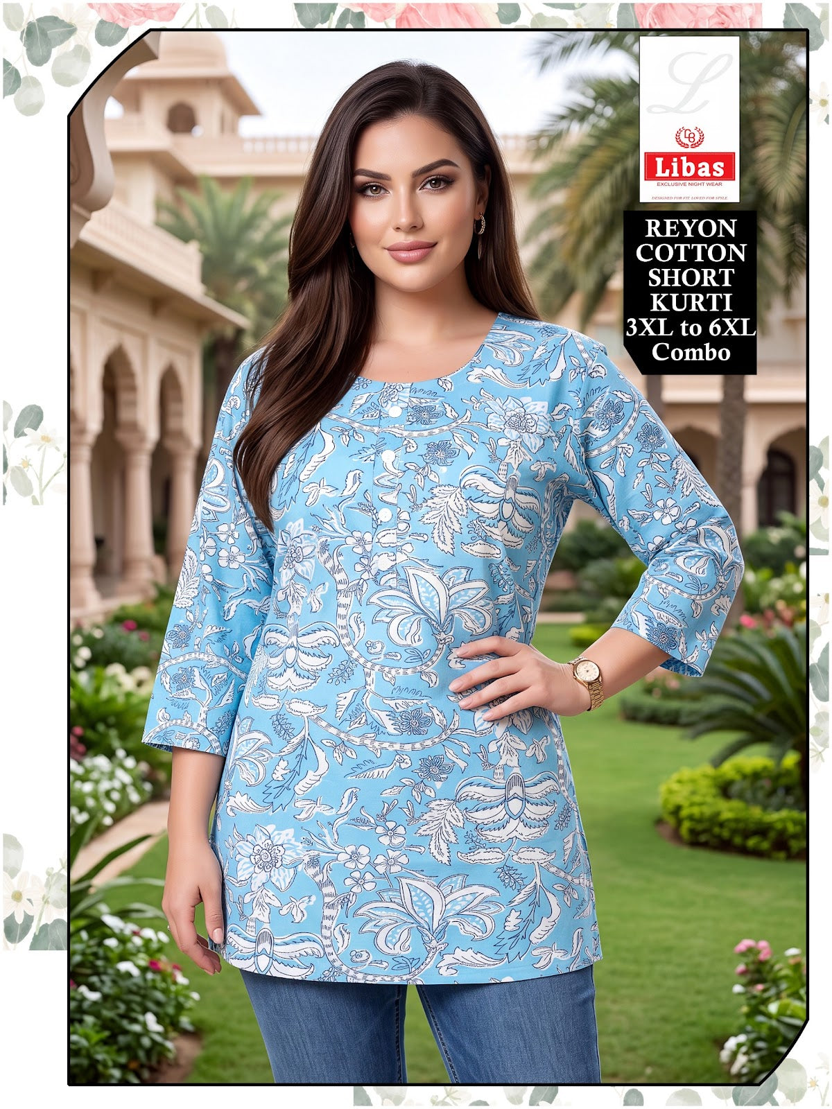 Libas Plus Size 2107 Amiti Reyon Short Kurtis Supplier Ahmedabad