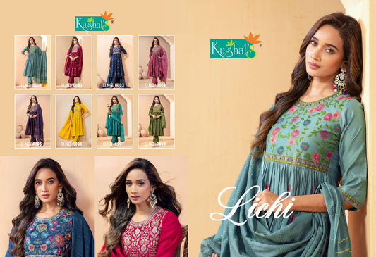 Lichi Kushal Vertican Readymade Anarkali Suits Wholesale Rate