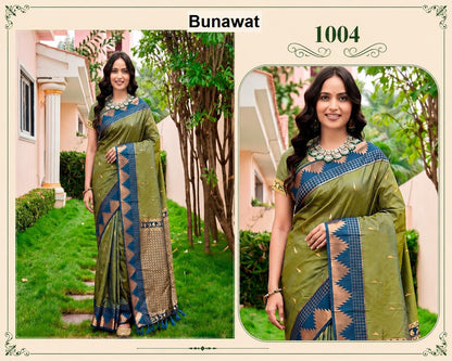 Lichi Silk Bunawat Sarees Exporter