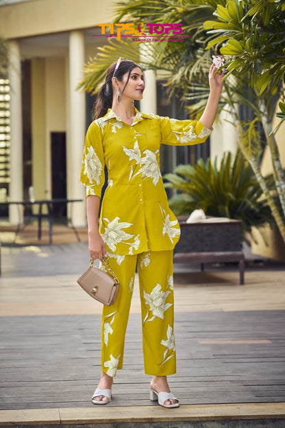 Lifestyle Tips Tops Reyon Co Ord Set Wholesaler Gujarat