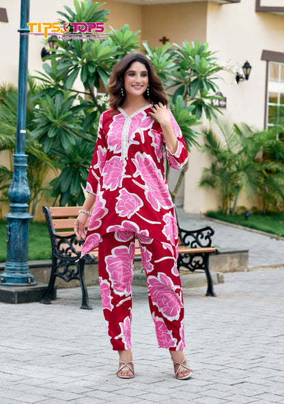 Lifestyle Vol 2 Tips Tops Reyon Co Ord Set Wholesale Price