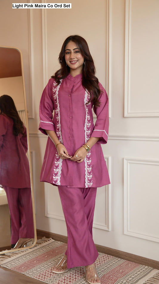 Light Pink Maira Vatican Co Ord Set Wholesale Price
