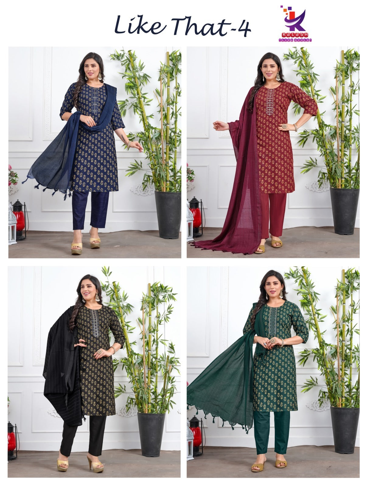 Like That 4 Mlm Kalash Lifestyle Readymade Cotton Pant Suits Exporter Gujarat