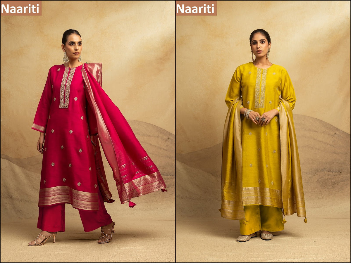 Likita 2828 Naariti Raw Silk Pant Style Suits Manufacturer