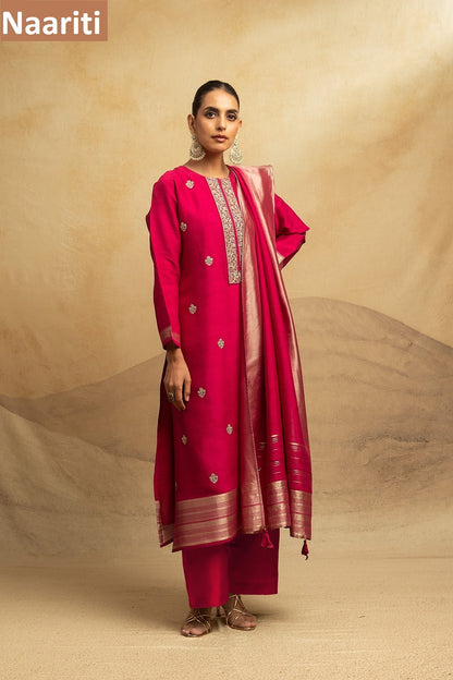 Likita 2828 Naariti Raw Silk Pant Style Suits Manufacturer