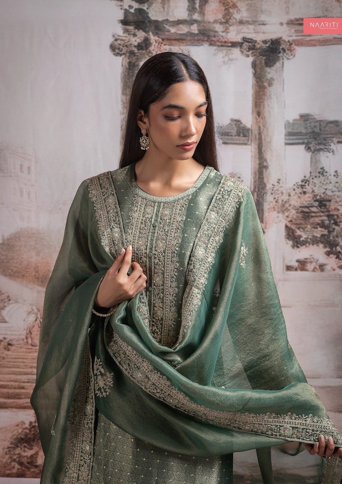 Lila Naariti Organza Tissue Pant Style Suits Wholesaler India
