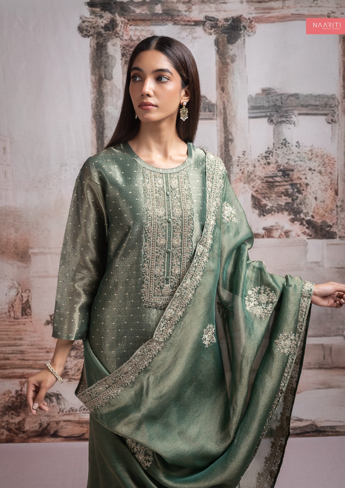 Lila Naariti Organza Tissue Pant Style Suits Wholesaler India