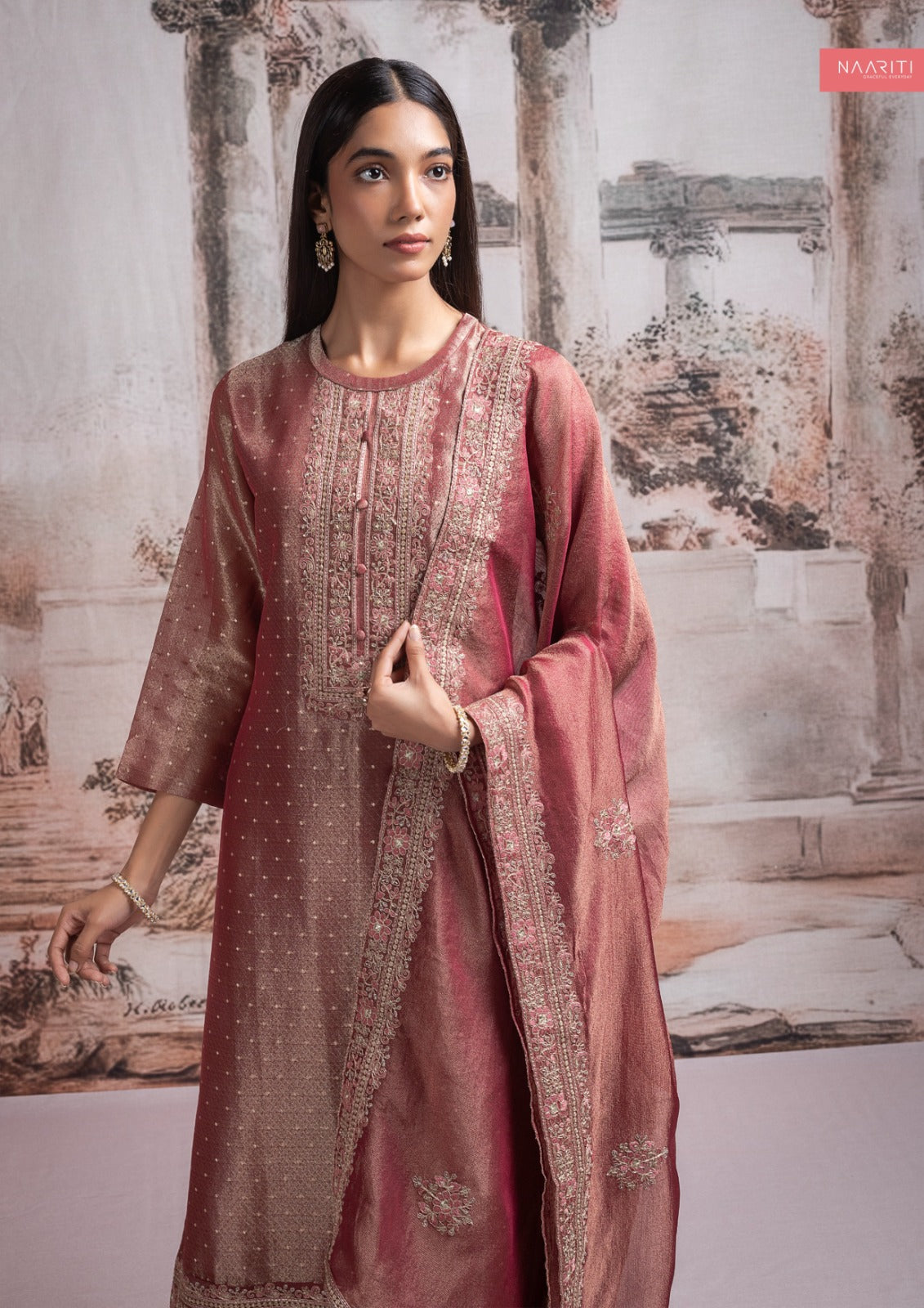 Lila Naariti Organza Tissue Pant Style Suits Wholesaler India