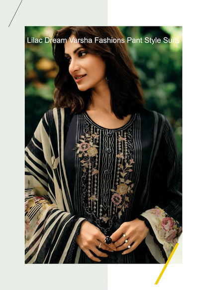 Lilac Dream Varsha Fashions Viscose Muslin Pant Style Suits Wholesale Price