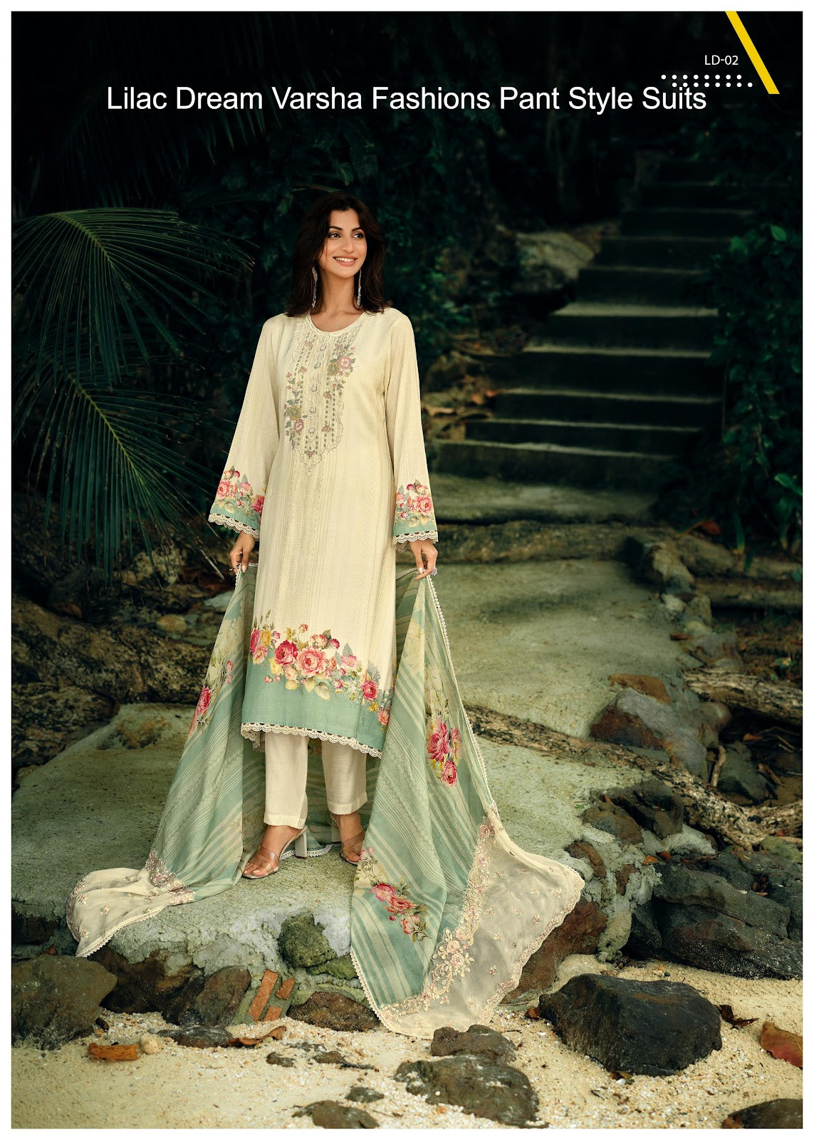 Lilac Dream Varsha Fashions Viscose Muslin Pant Style Suits Wholesale Price
