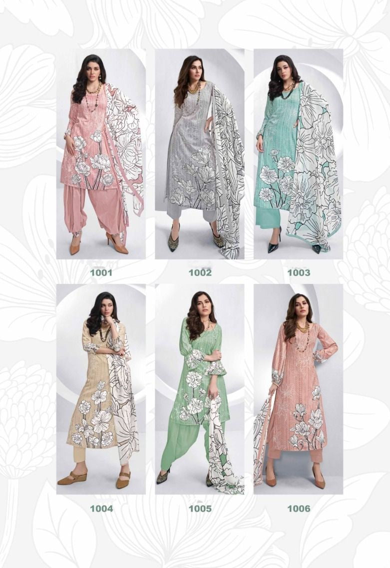 Lilian Isabella Cotton Satin Pant Style Suits Wholesale Price