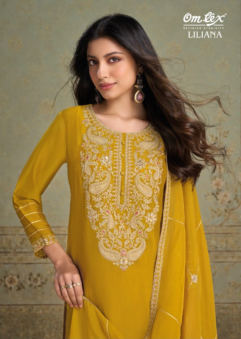 Liliana Omtex Silk Pant Style Suits Supplier Gujarat