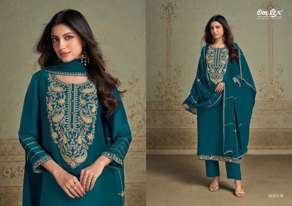 Liliana Omtex Silk Pant Style Suits Supplier Gujarat