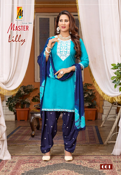 Lilly Patiyala Master Rayon Readymade Salwar Suits Exporter Ahmedabad