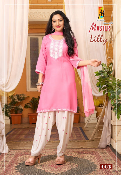 Lilly Patiyala Master Rayon Readymade Salwar Suits Exporter Ahmedabad