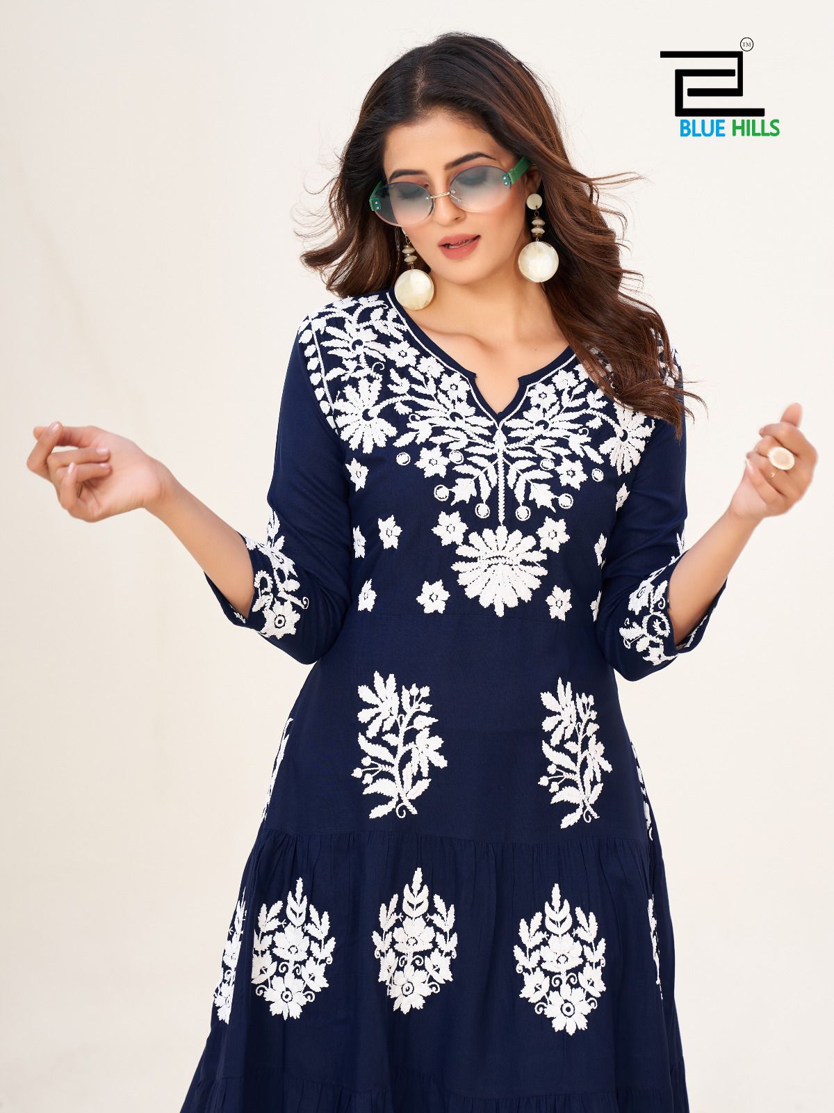 Lily Bluehills Rayon Midi Dress Manufacturer