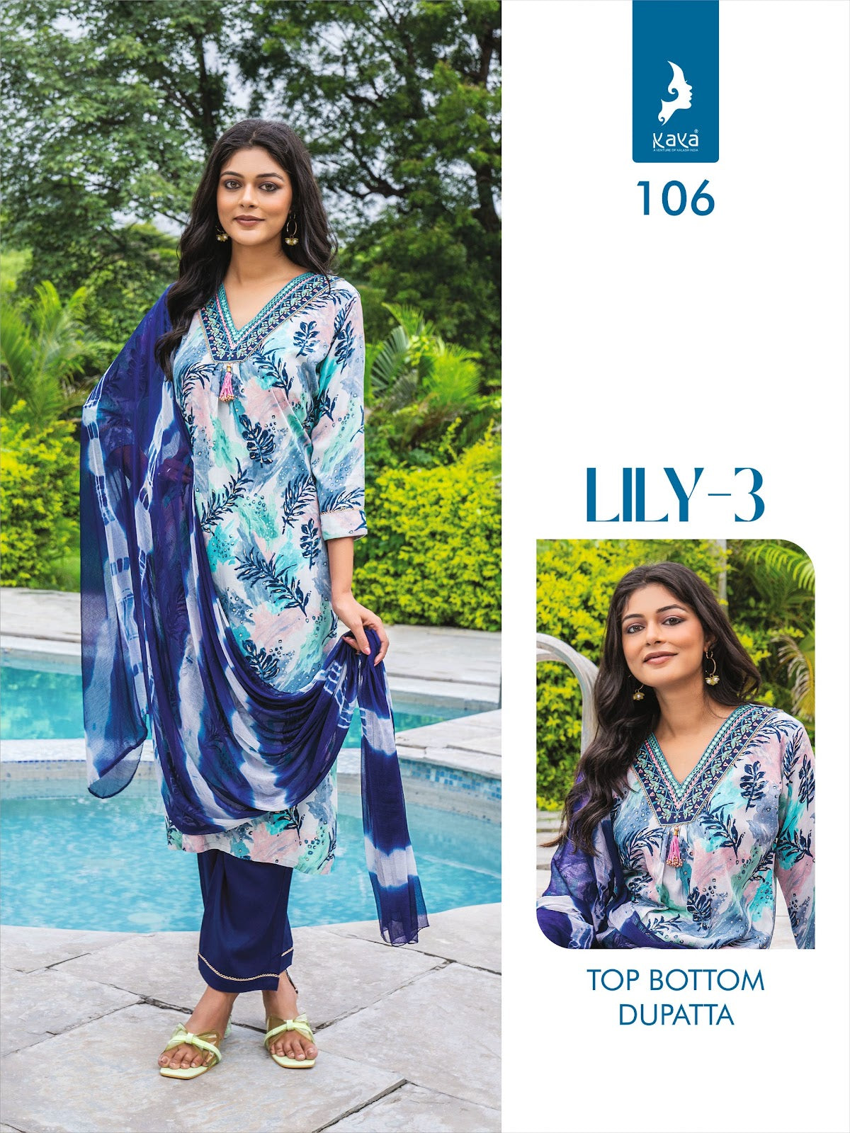 Lily Vol 3 Kaya Rayon Foil Readymade Pant Style Suits Wholesale