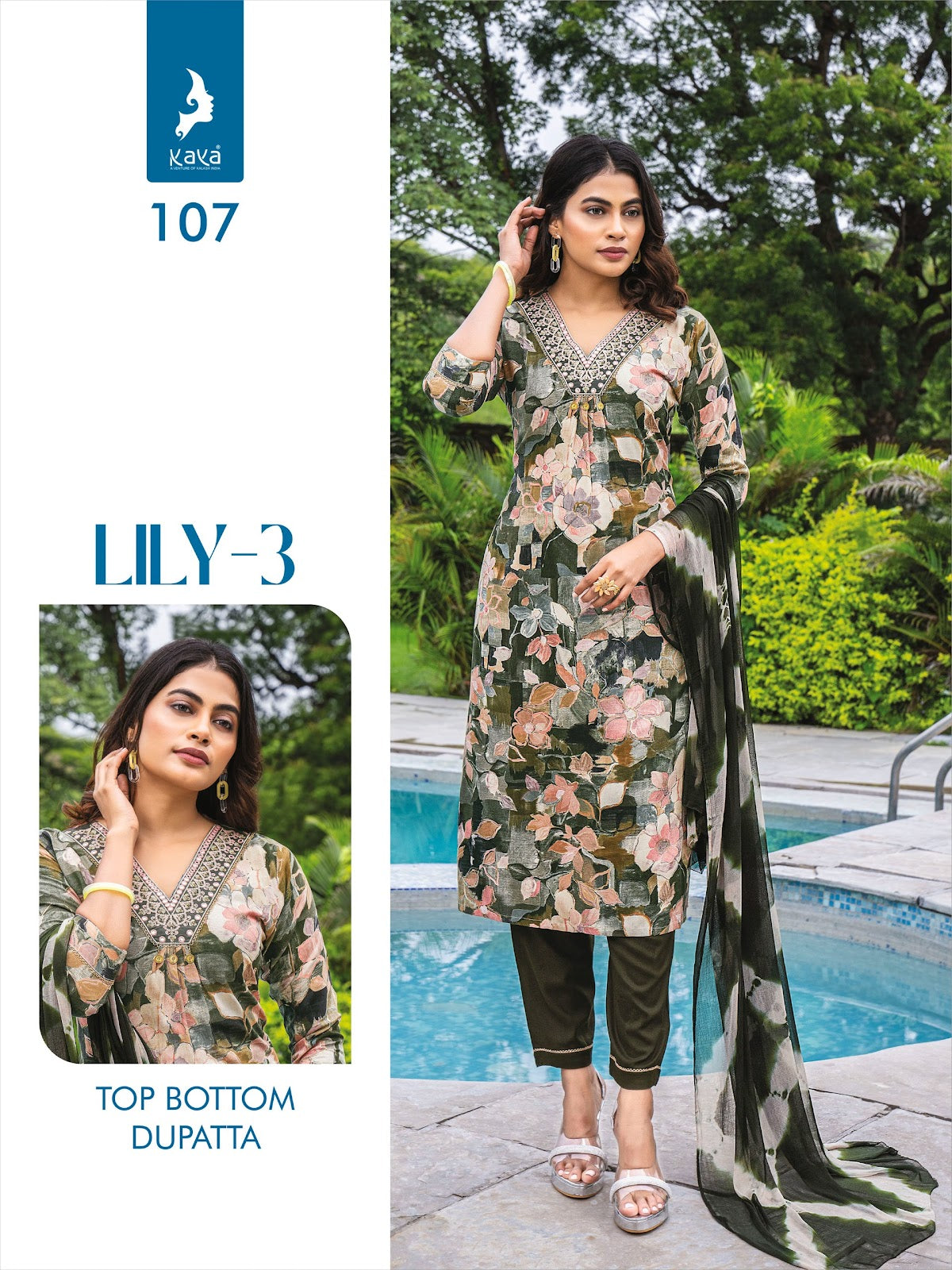 Lily Vol 3 Kaya Rayon Foil Readymade Pant Style Suits Wholesale