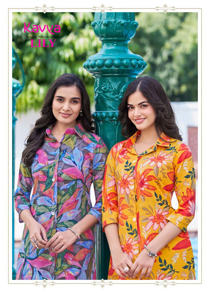 Lily Vol 5 Kavya Chanderi Co Ord Set Manufacturer Ahmedabad