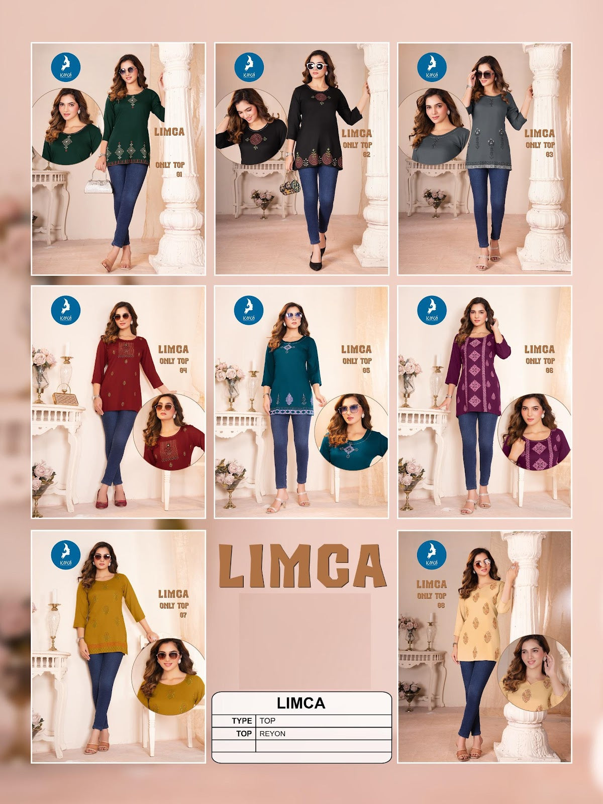 Limca Kaya Rayon Short Kurtis Supplier