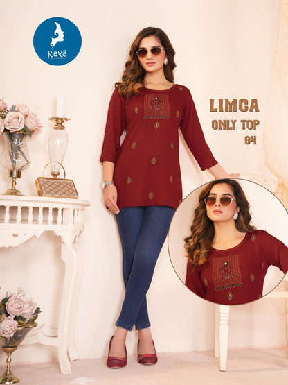 Limca Kaya Rayon Short Kurtis Supplier