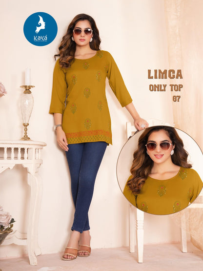 Limca Kaya Rayon Short Kurtis Supplier