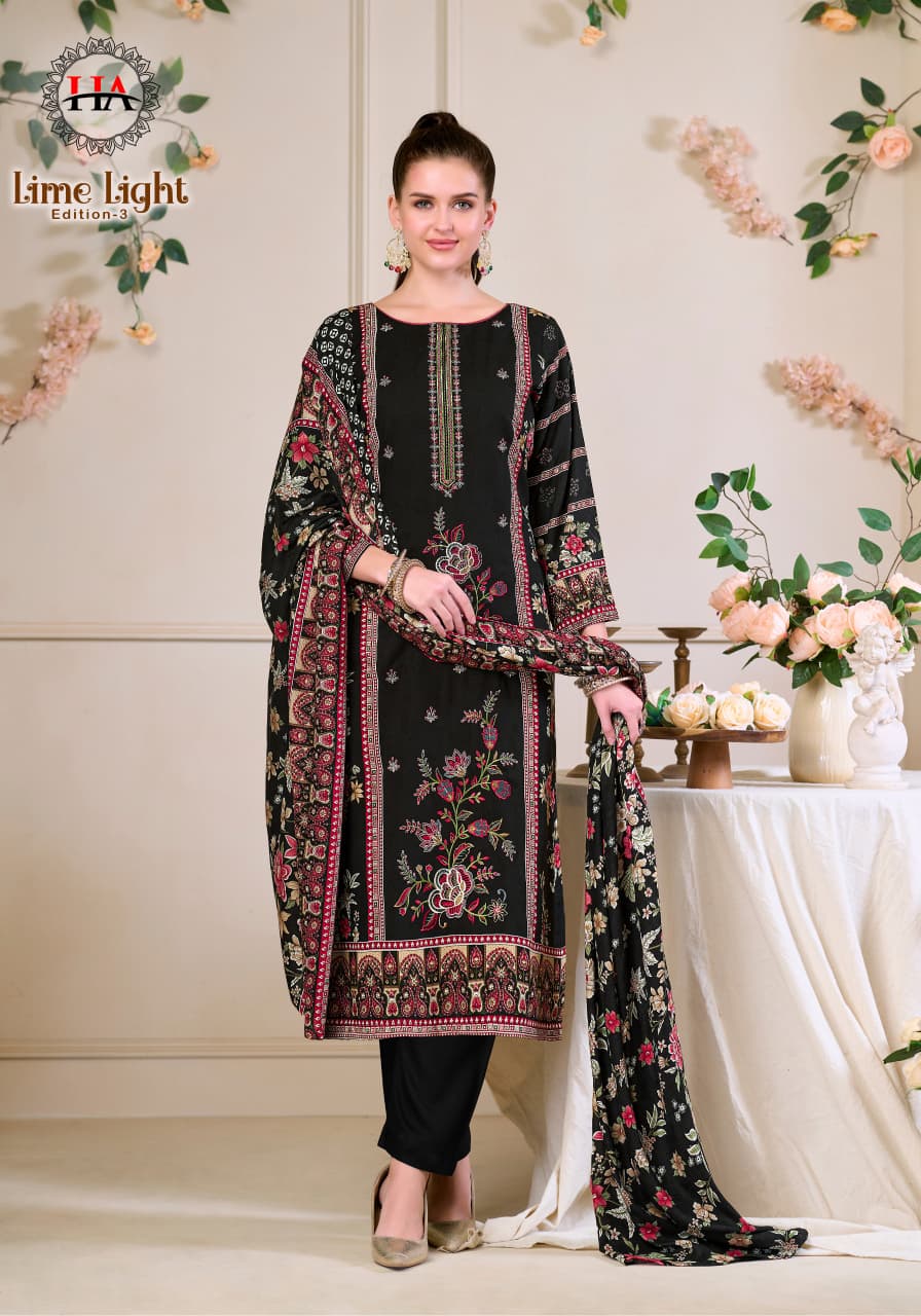 Lime Light Edition 3 Harshit Fashion Viscose Reyon Karachi Salwar Suits Exporter Gujarat