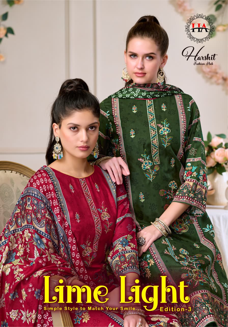 Lime Light Edition 3 Harshit Fashion Viscose Reyon Karachi Salwar Suits Exporter Gujarat