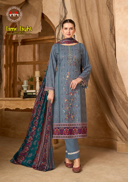 Lime Light Edition 5 Harshit Fashion Viscose Reyon Karachi Salwar Suits Supplier Gujarat