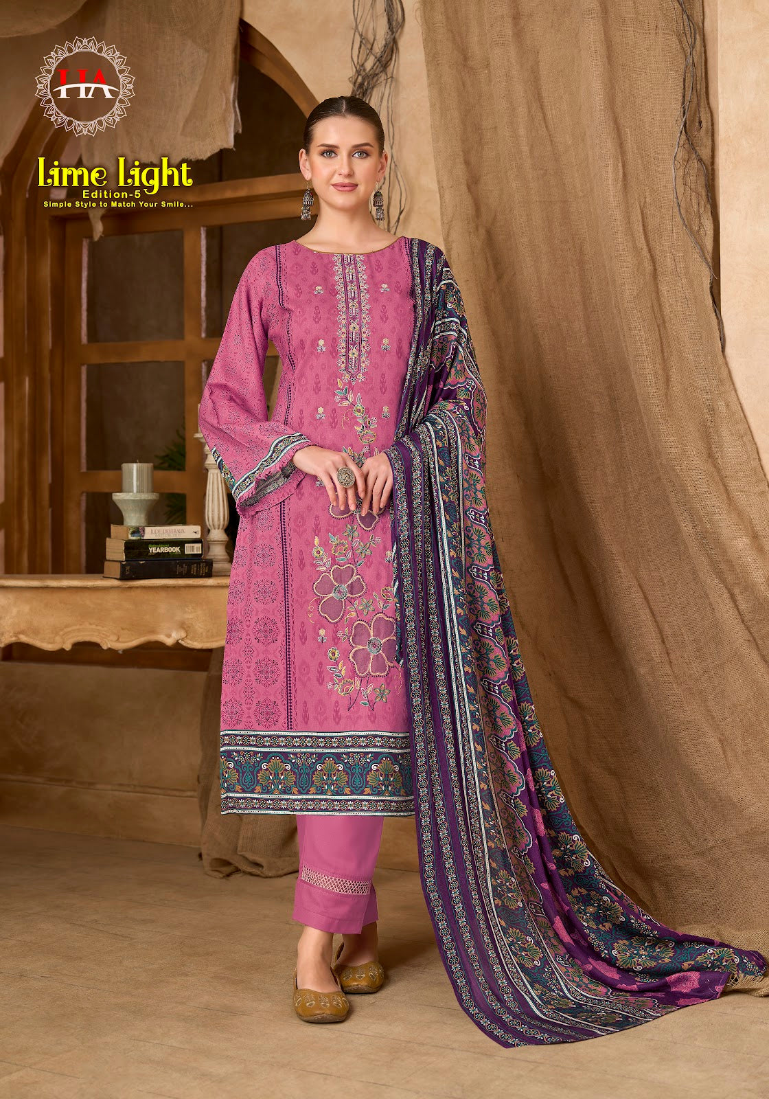 Lime Light Edition 5 Harshit Fashion Viscose Reyon Karachi Salwar Suits Supplier Gujarat
