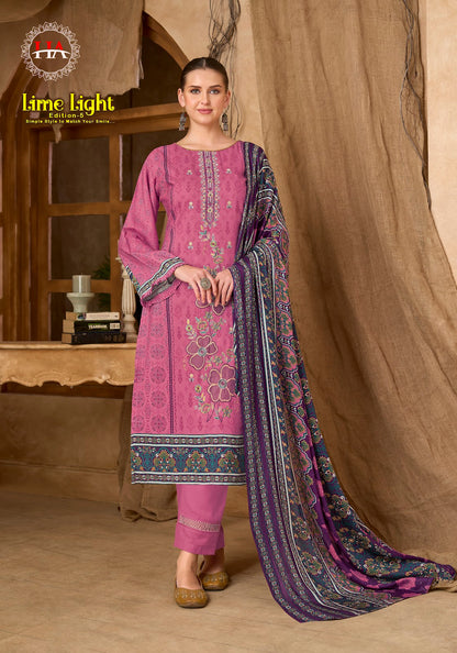 Lime Light Edition 5 Harshit Fashion Viscose Reyon Karachi Salwar Suits Supplier Gujarat