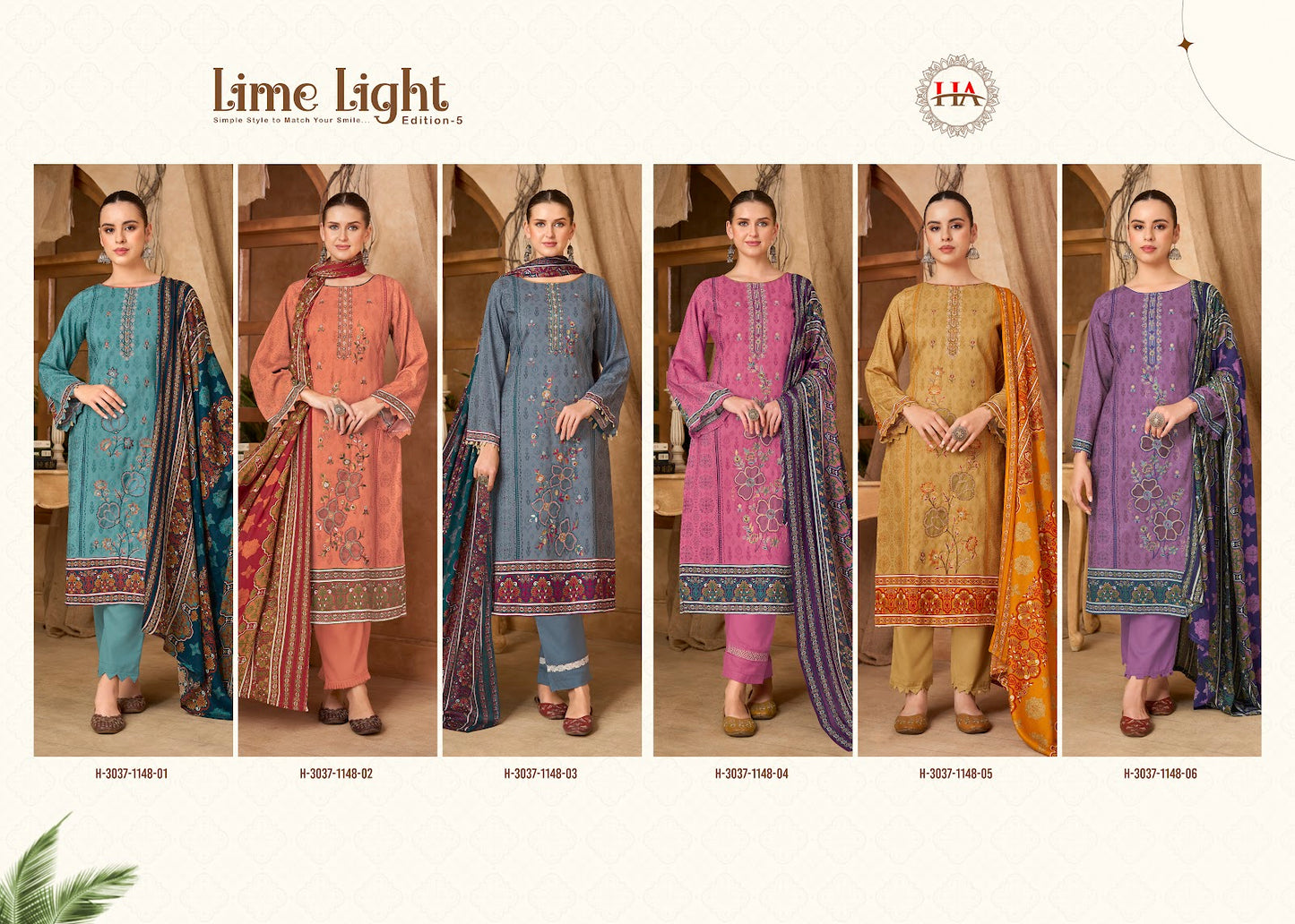 Lime Light Edition 5 Harshit Fashion Viscose Reyon Karachi Salwar Suits Supplier Gujarat