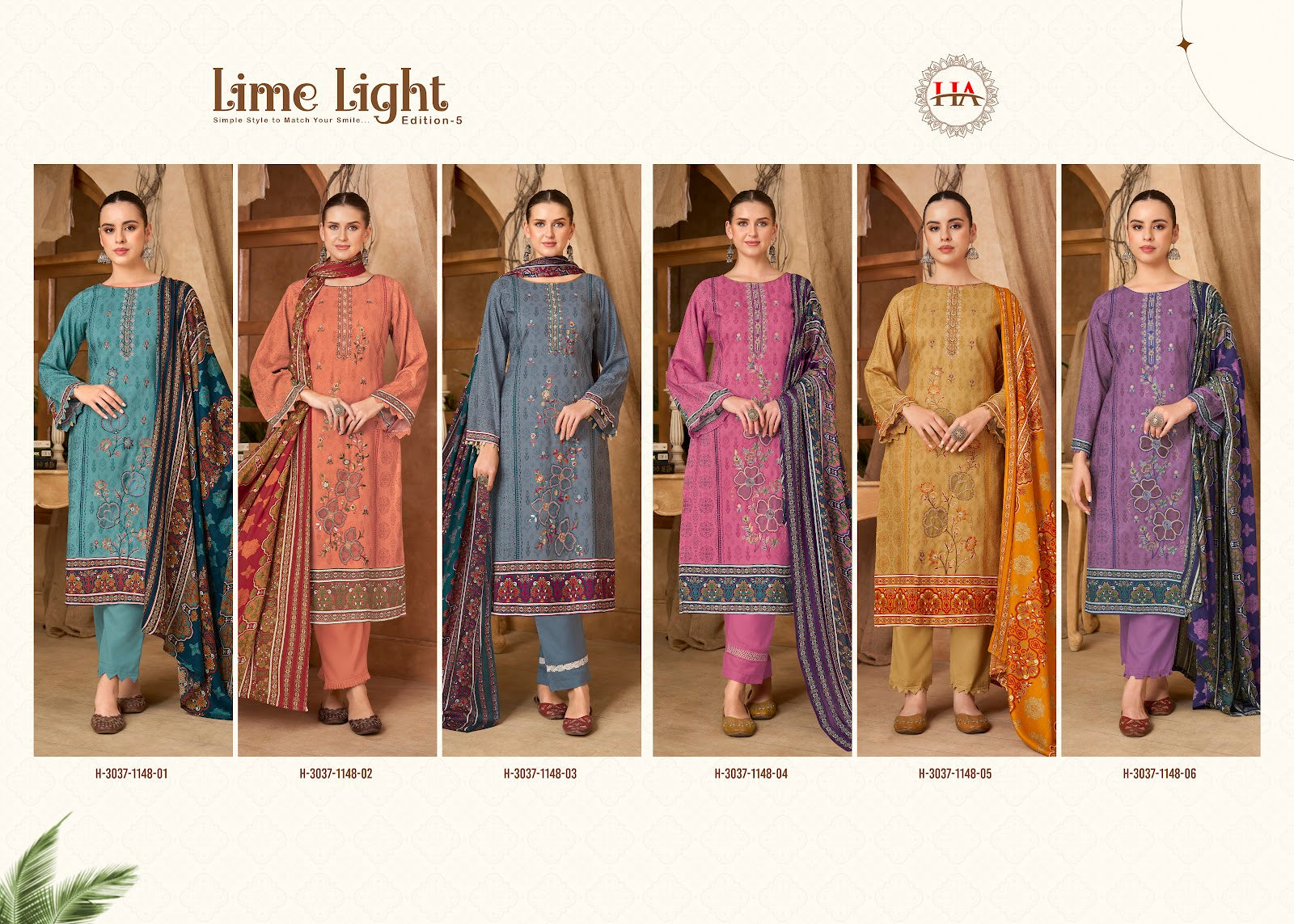 Lime Light Edition 5 Harshit Fashion Viscose Reyon Karachi Salwar Suits Supplier Gujarat