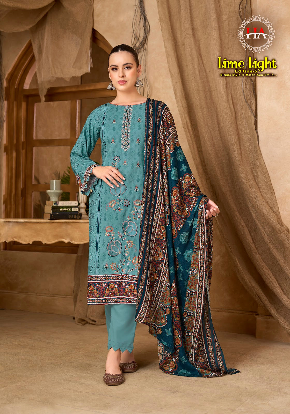 Lime Light Edition 5 Harshit Fashion Viscose Reyon Karachi Salwar Suits Supplier Gujarat
