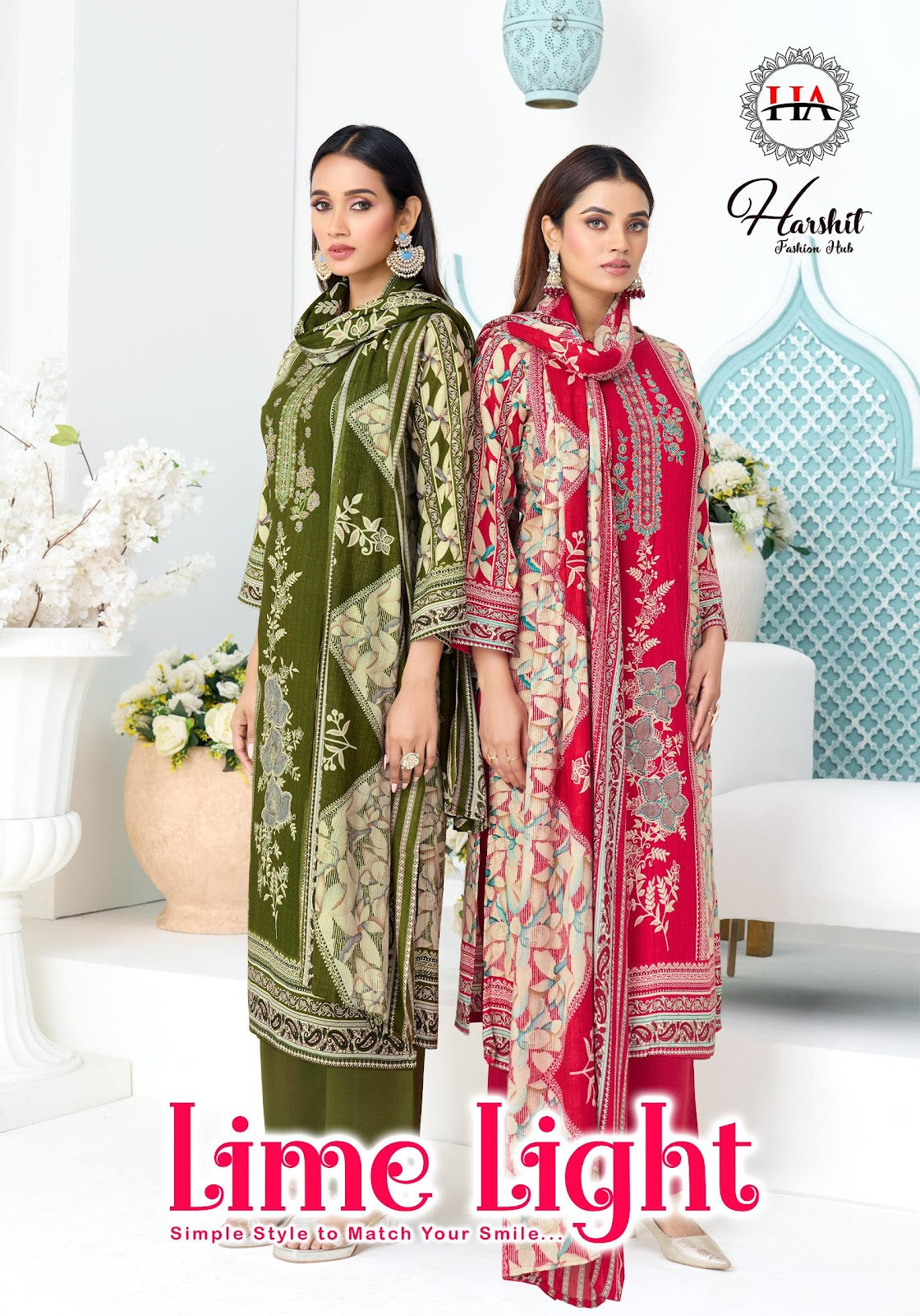 Lime Light Harshit Fashion Viscose Reyon Karachi Salwar Suits Supplier Gujarat