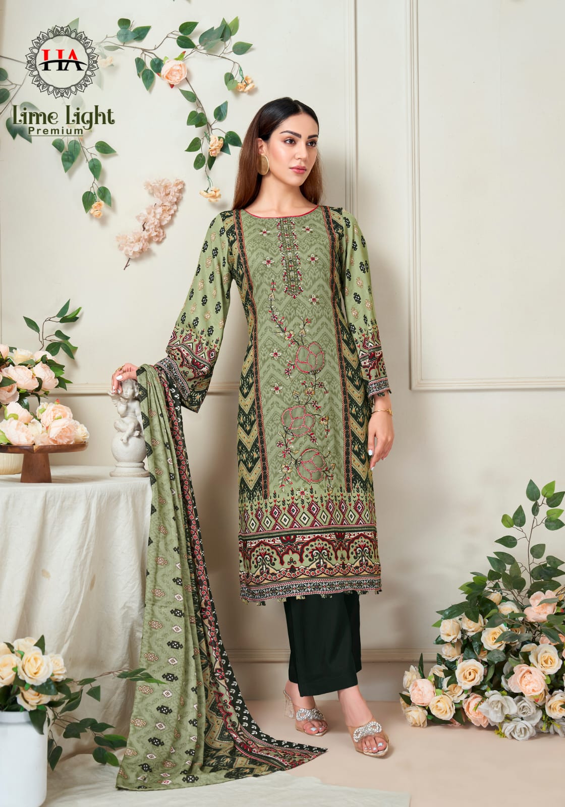 Lime Light Premium Harshit Fashion Viscose Reyon Karachi Salwar Suits Manufacturer India