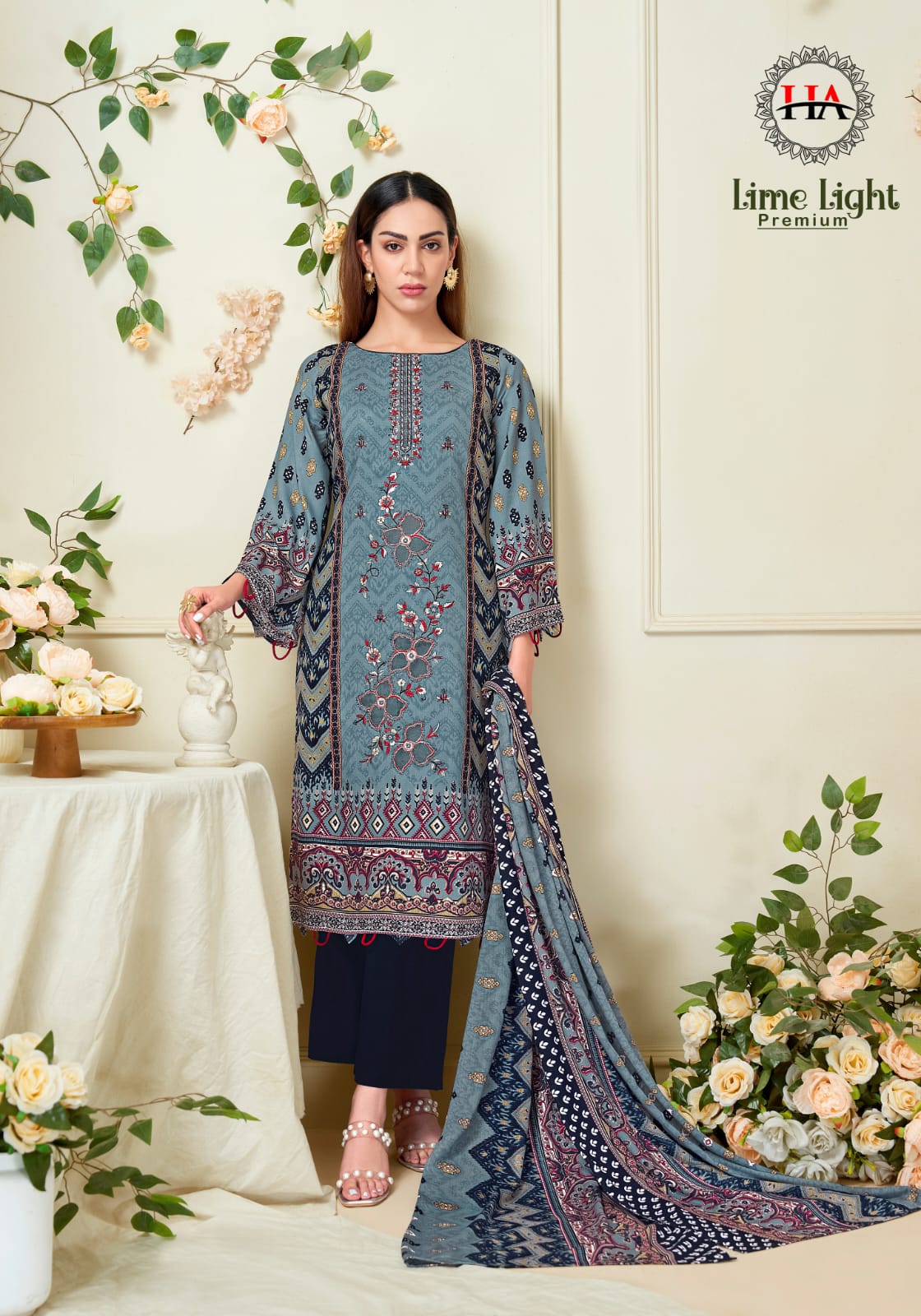 Lime Light Premium Harshit Fashion Viscose Reyon Karachi Salwar Suits Manufacturer India