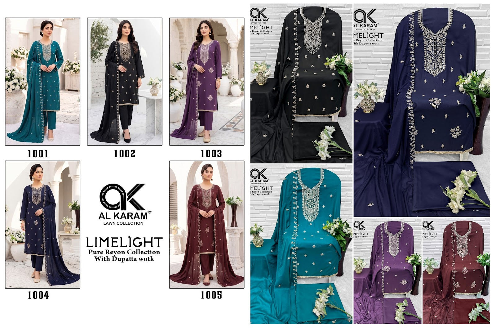 Limelight Al Karam Rayon Karachi Salwar Suits Wholesaler Ahmedabad