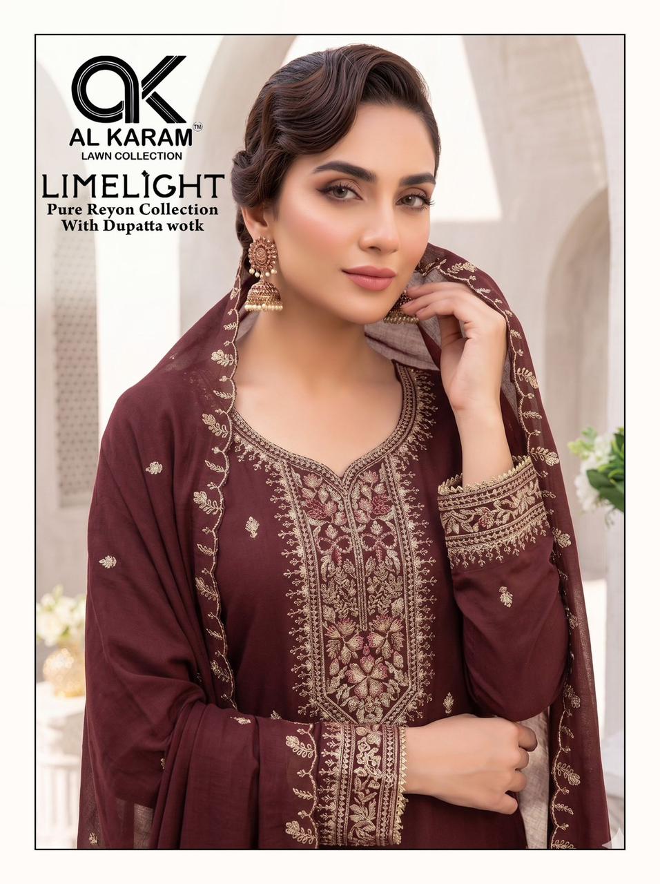 Limelight Al Karam Rayon Karachi Salwar Suits Wholesaler Ahmedabad