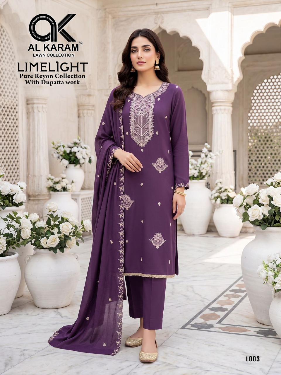 Limelight Al Karam Rayon Karachi Salwar Suits Wholesaler Ahmedabad