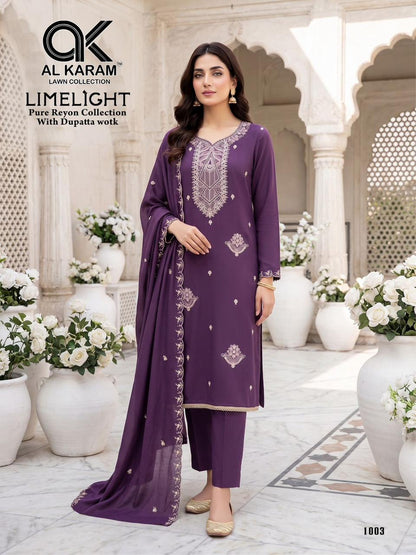 Limelight Al Karam Rayon Karachi Salwar Suits Wholesaler Ahmedabad