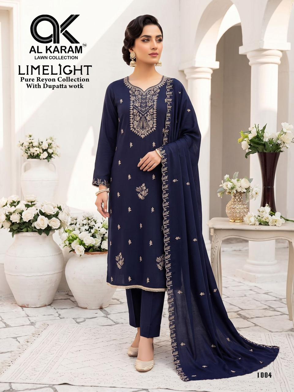 Limelight Al Karam Rayon Karachi Salwar Suits Wholesaler Ahmedabad