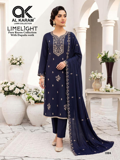 Limelight Al Karam Rayon Karachi Salwar Suits Wholesaler Ahmedabad