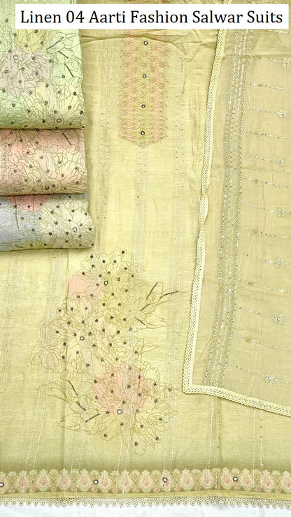 Linen 04 Aarti Fashion Pure Cotton Salwar Suits Manufacturer India